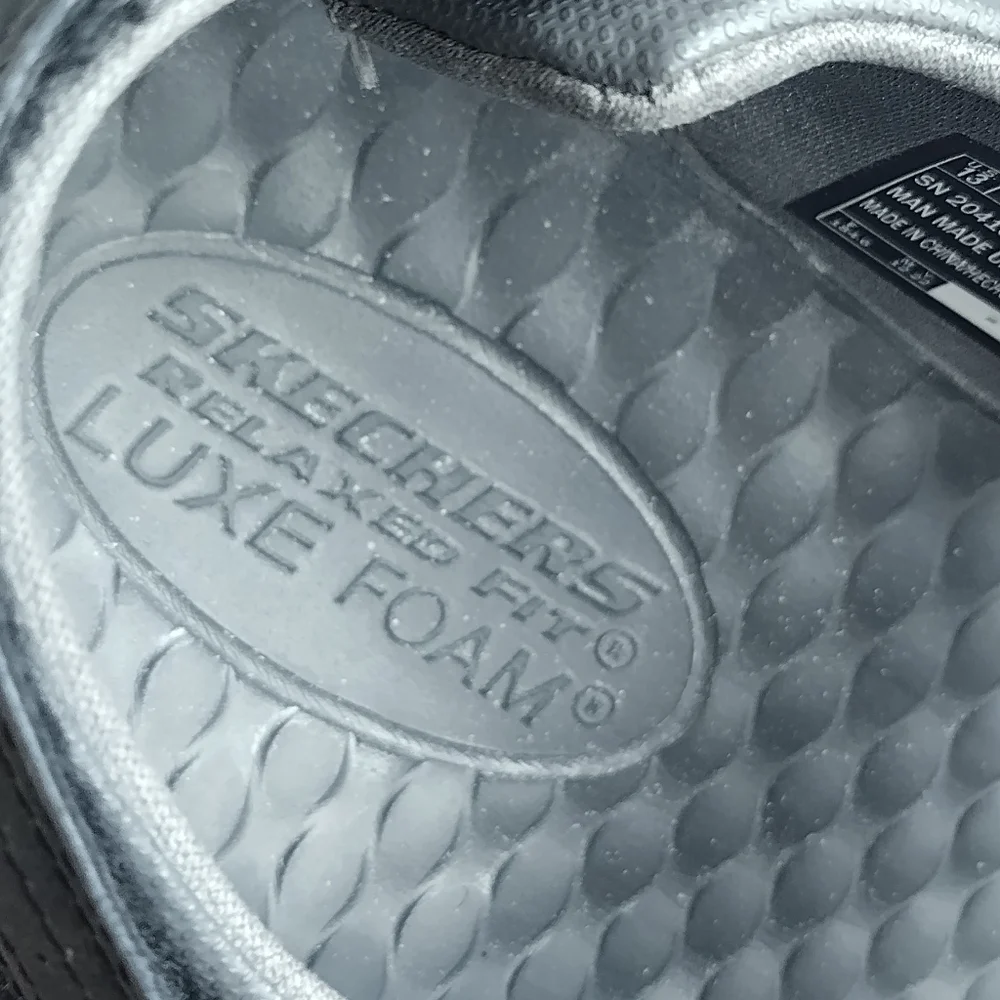 Skechers Sandals Mens 13 Tresmen Garo Relaxed Fit Strap Gray Suede Super Grip